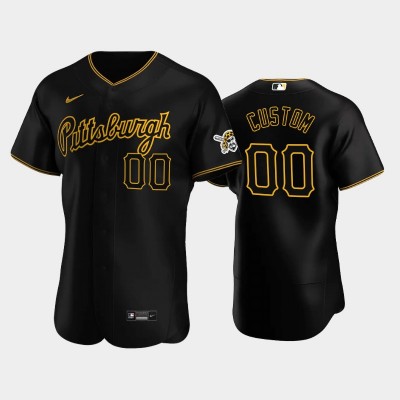 Pittsburgh Pirates Custom Authentic Men's Nike Alternate MLB Jersey Black